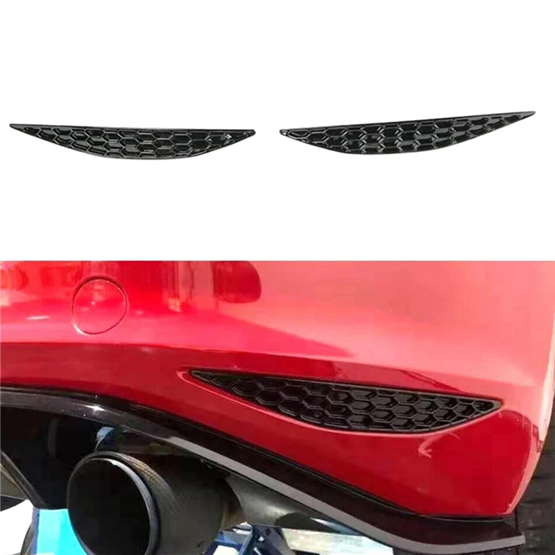 1Pair Rear Bar Honeycomb Reflector Cover Trim Styling for VW Golf 7 GTI MK7 2014-2018 Tail Fog Light Strips Sticker
