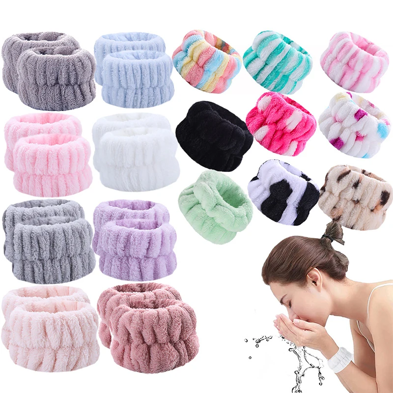 Muñequera, cinturón para lavado de muñeca, toalla de microfibra suave, pulseras para lavarse la cara, absorción de agua, lavado, previene la humedad