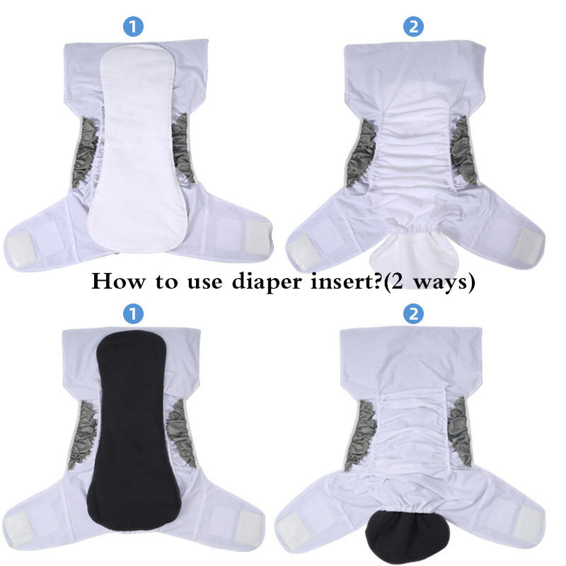 2 stücke Waschbar Erwachsene Windel 5 Schichten Polar Fleece Tuch Windel Liner Super Saugfähigen Wiederverwendbare Inkontinenz Erwachsene Windel Einsatz Pad