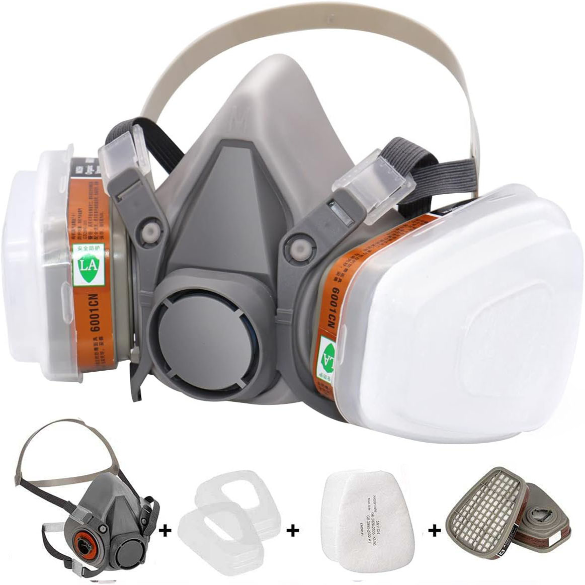 Respirador facial reutilizável 6200, máscara de spray para pulverização, pintura, polimento químico, soldagem, carpintaria, proteção para trabalho