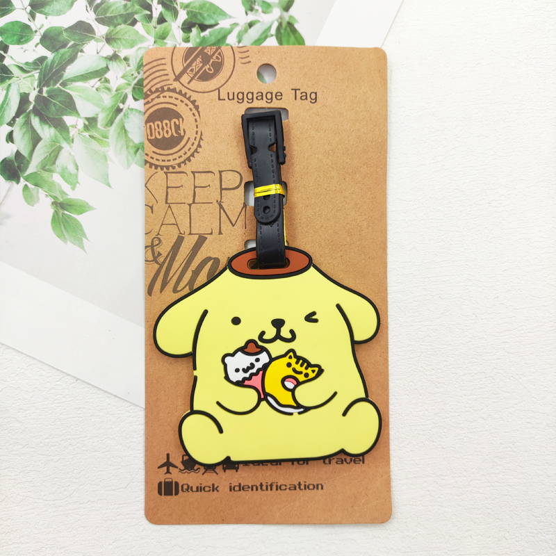 Kuromi cinnamoroll etiqueta de bagagem de viagem etiqueta de bagagem hello kitty mala id endereço titular bagagem embarque bilhete portátil