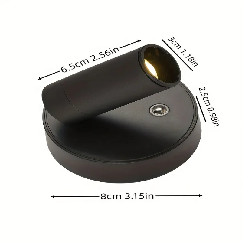 Base magnética usb recarregável led sem fio luz de parede com interruptor toque preto branco ímã regulável lâmpada cabeceira para leitura