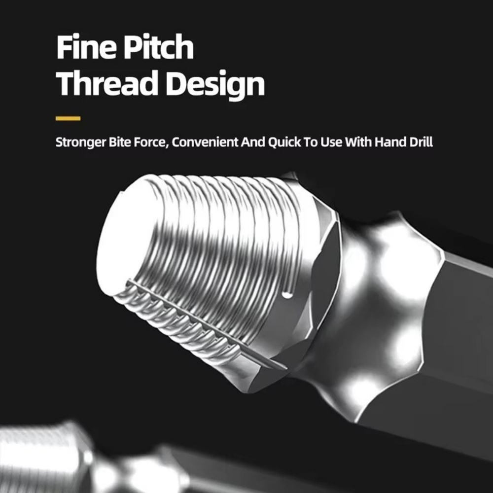 6PCS Broken Screw Extractor Drill Bits Set Double Head Speed Out Bolt Extractor Stud Removers Easily Take Out Demolition Tools