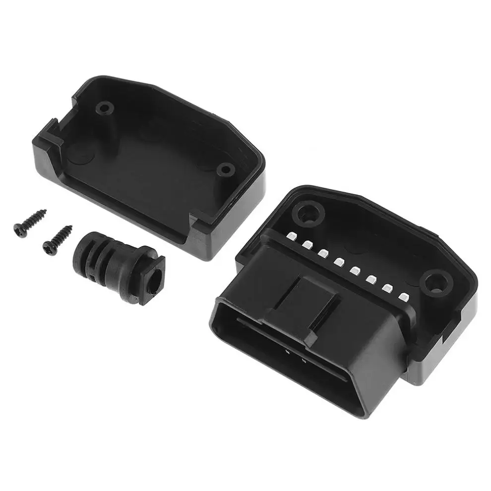 OBD II OBD2 L-тип 16-контактный разъем для автомобильного кабеля, разъемы для проводов, разъем с корпусом и винтом