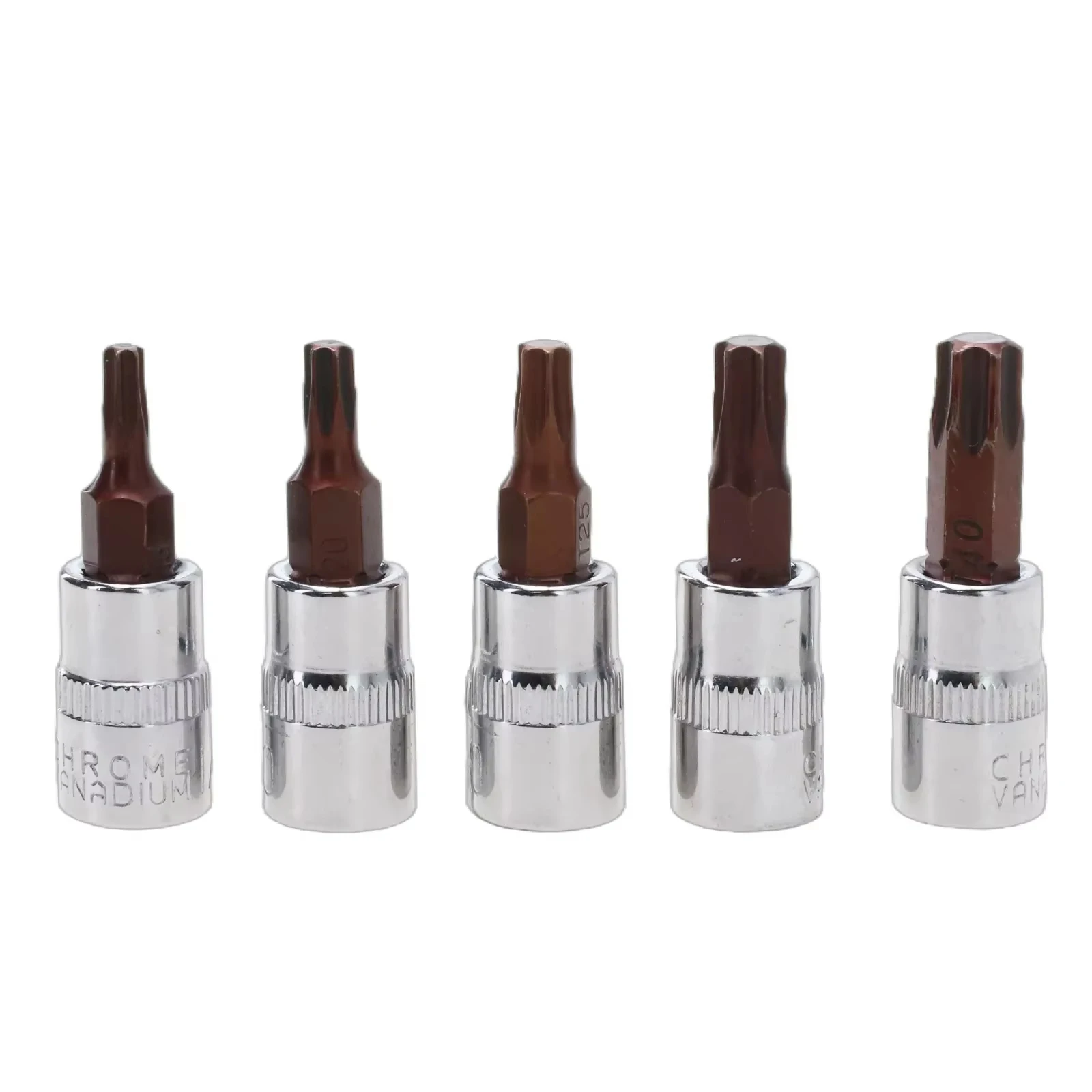 Rafford 5 Pcs Torx Screwdriver Bits 1/4 Inch Drive Socket Head Tools T15 T20 T25 T30 T40 Socket Wrench Adapter Hand Tools