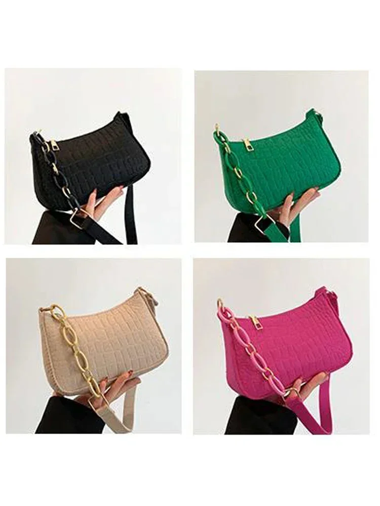 Borsa quadrata piccola in fibra di lana Nuova borsa creativa a tracolla con motivo pietra alla moda in stile coreano per donna