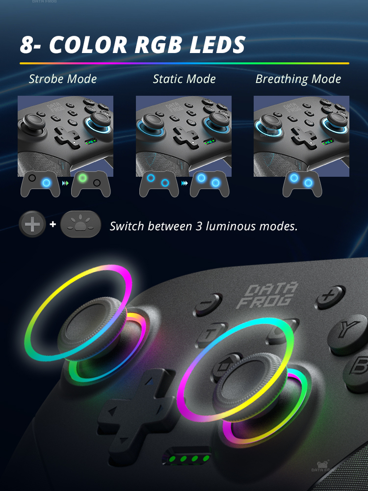 DATA FROG-mando a distancia inalámbrico para Switch Pro, controlador para Switch Lite, Joystick Pro, PC, OLED