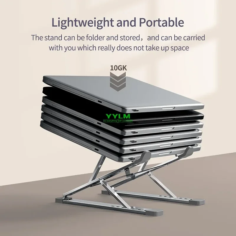 YYLM N8 soporte para portátil de aluminio para Macbook ajustable portátil más soporte para portátil soporte de refrigeración soporte plegable para portátil