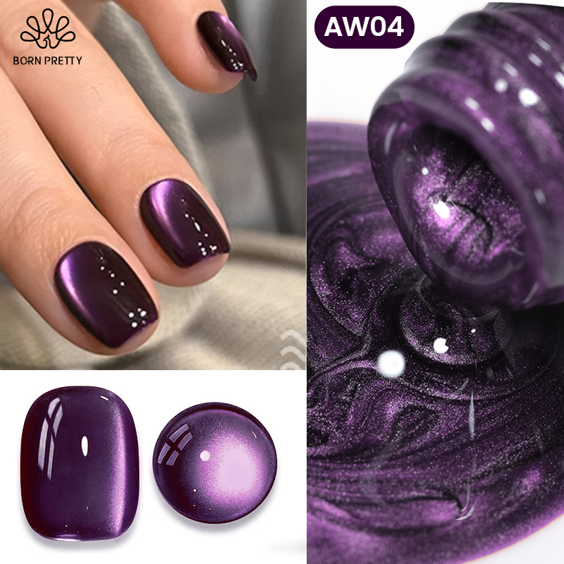 BORN PRETTY 10 мл Фиолетовый водный свет Cat Магнитный гель-лак Soak Off УФ-светодиодный лак Полуперманентный дизайн ногтей для дизайна маникюра