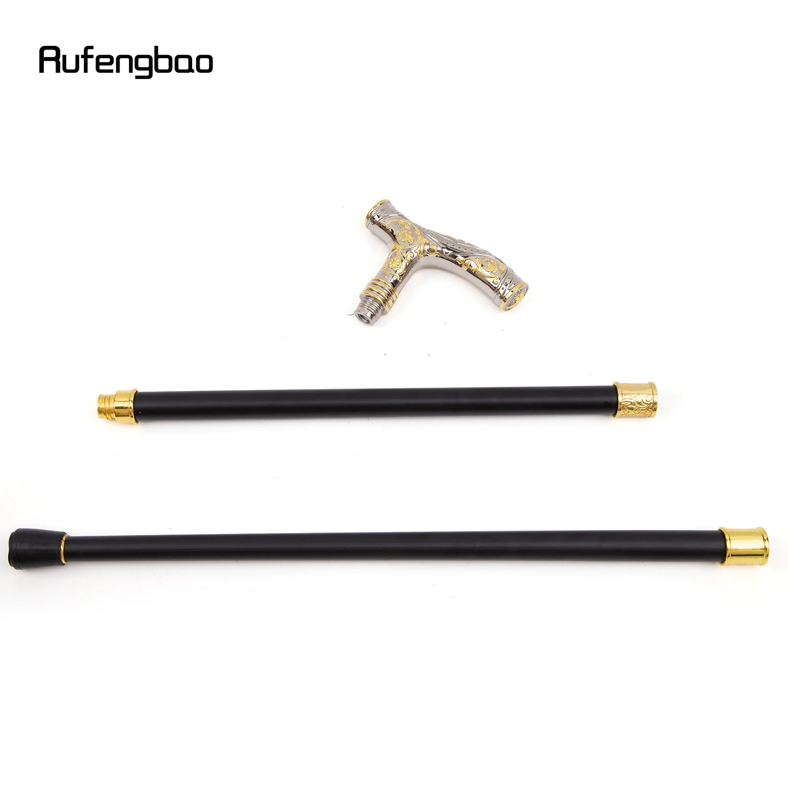 Totem de Flor Cabeça de Lobo Branco Dourado, Bastão para Cavalheiro, Bastão com Botão, Bastão de Alívio, 93cm