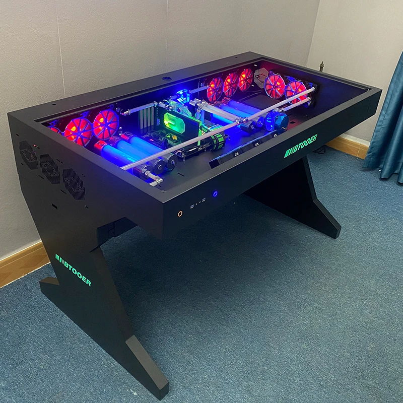Computer case all-in-one table fully transparent cool sci-fi water-cooled gaming table shipping consultation merchants