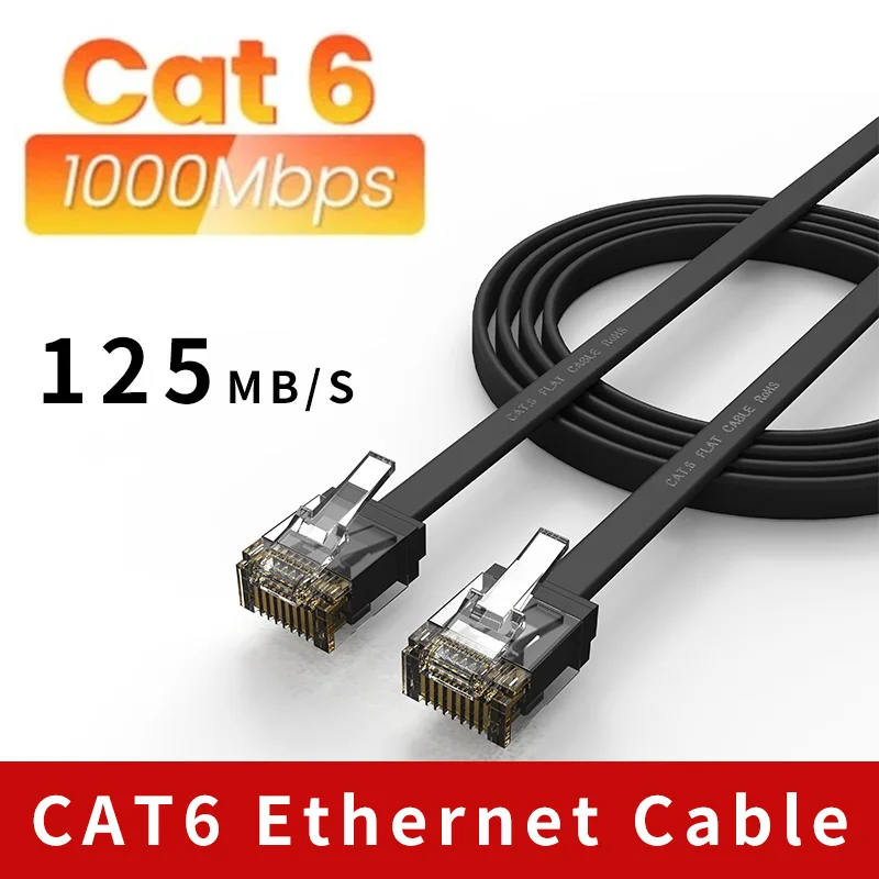 CYANMI-Cable Ethernet CAT8 40gbps CAT 6, Cable de red Lan para PC, módem, portátil, PS 5, enrutador RJ45 Flat Cat 8