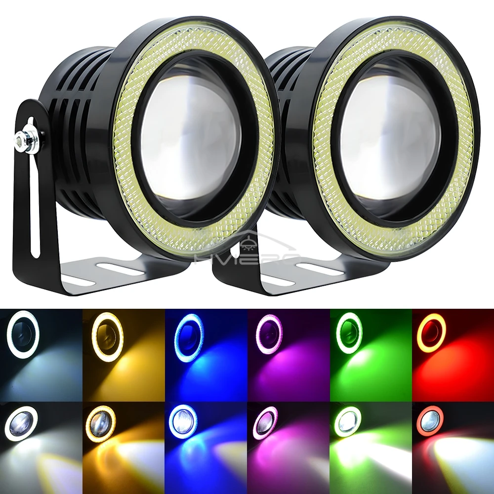 2X รถ COB Auto DRL LED 12V ไฟหน้า Angel Eyes หมอกไฟหน้ากันน้ํา DRL Daytime Running DayLight เลี้ยวสัญญาณ Trunk LED