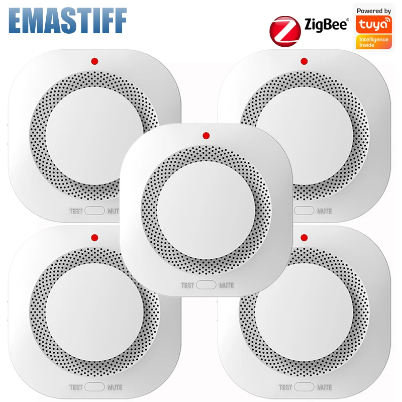 Tuya Zigbee Rookmelder Thuis Keuken Beveiliging Veiligheid Preventie Rooksensor Geluidsalarm Werk met Zigbee Hub Smart Life APP