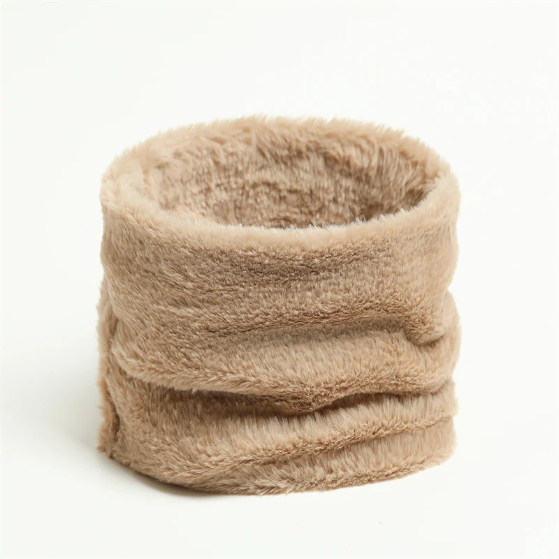 ฤดูหนาวแหวนผ้าพันคอ Solid Plush หนาแคชเมียร์กีฬากลางแจ้งผู้ชายผู้หญิง Full Face Mask Muffler เด็ก Neckerchief