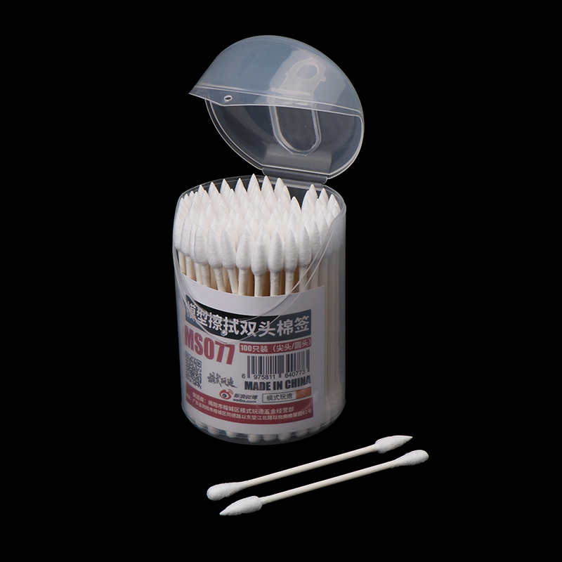 100PCS Model Hobbies DIY MS-077 Double End Cotton Swab Model Penetration Line Cleaning Tool