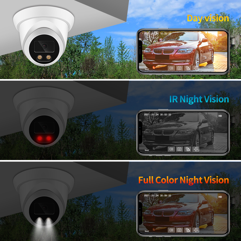 Novo 4k 8mp camera de segurança de áudio externa poe h.265 onvif grande angular 2.8mm cor ai visão noturna casa cameras vigilância
