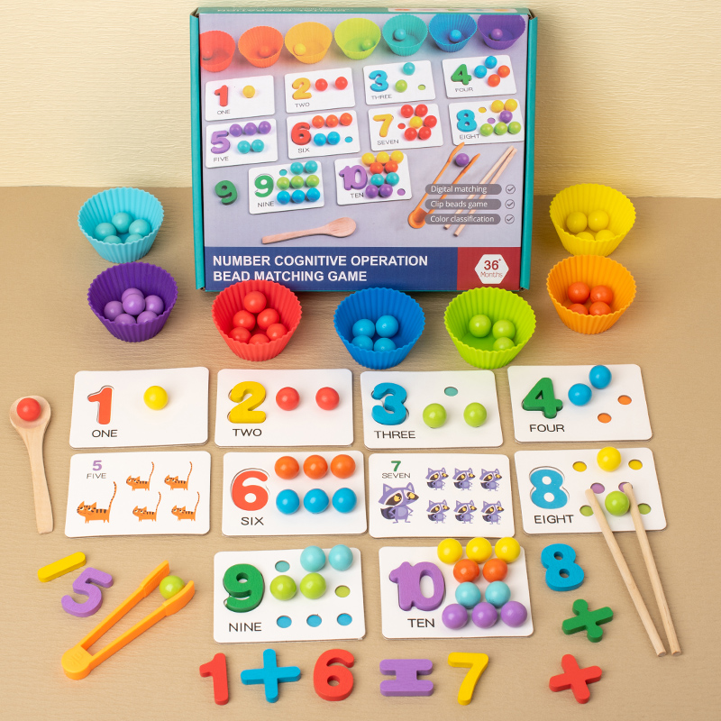 Montessori Mathematik Requisiten Baby Digitale Kognitive Paarung Puzzle Puzzle Secossa Ingenious Pearl Kinder Spielzeug mit feiner Aktion