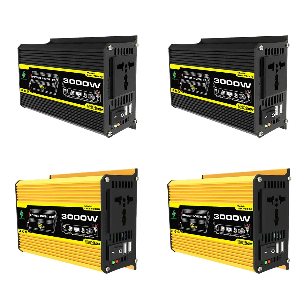 DC 12V zu AC 110/220V Stromrichter Dual USB Fahrzeug Smart Inverter 3000W Digital Power Inverter eingebaute Sicherung für RV Caravan