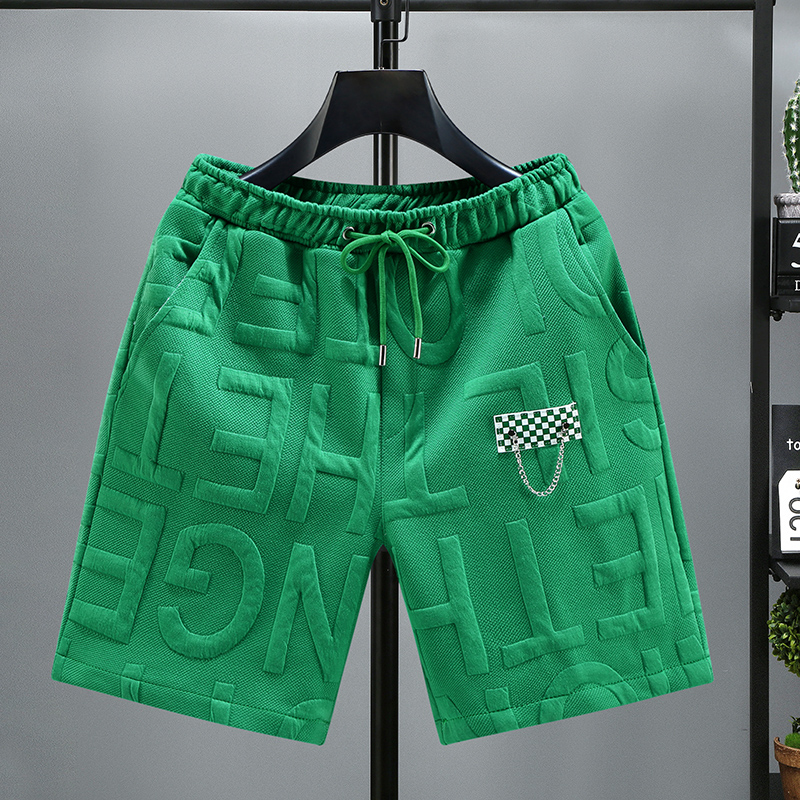 Nova moda shorts de malha masculino confortável cintura elástica roupas masculinas respiráveis calças curtas plus size