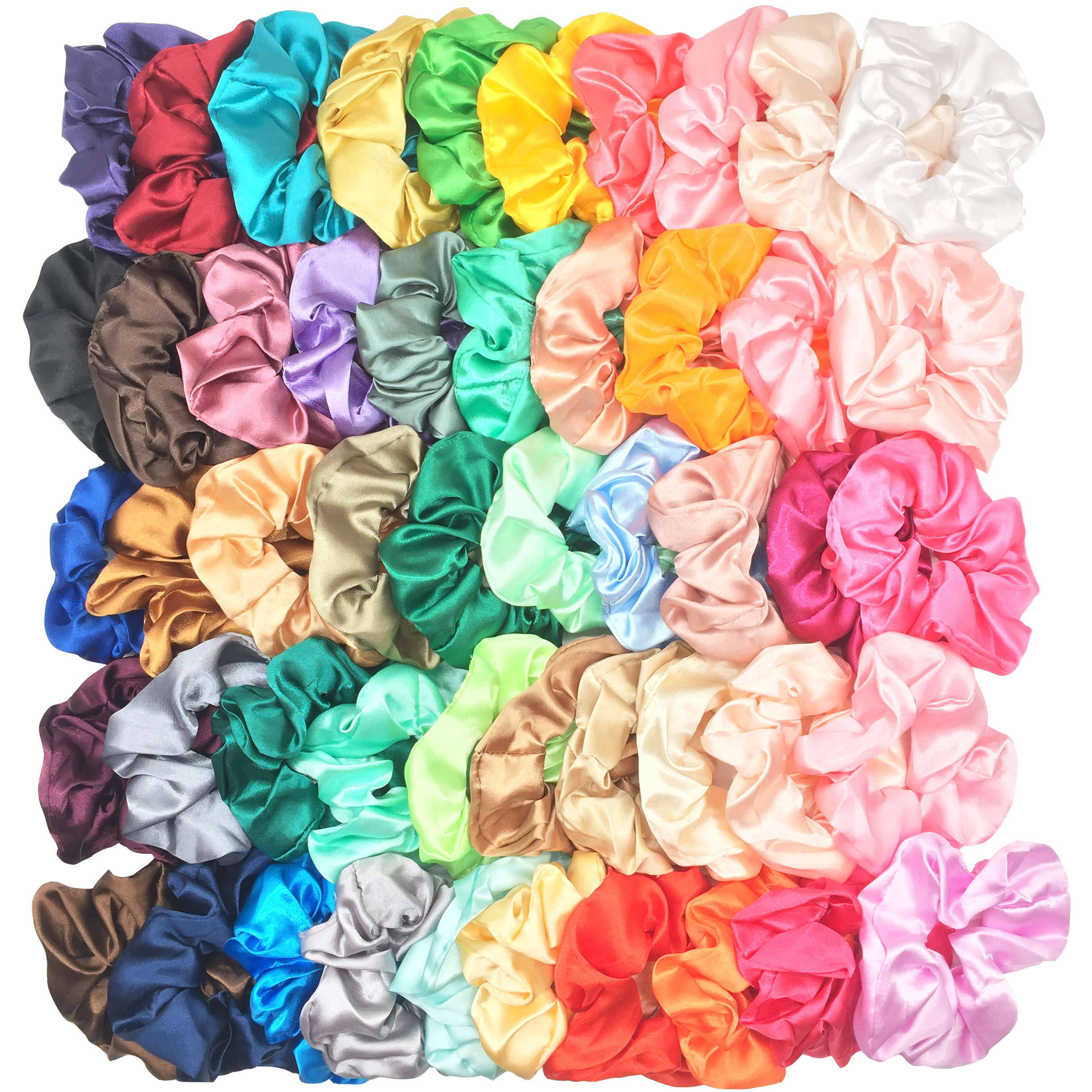 25/10/6 pçs cetim scrunchies meninas elástico faixa de cabelo titular rabo de cavalo laços de borracha moda feminina acessórios sólido scrunchy