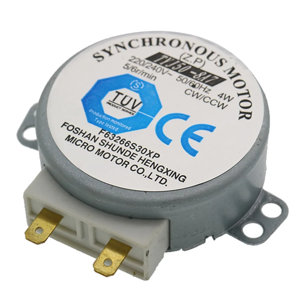 2 unids/lote AC 220-240V 4W 6RPM 48mm Micro Motor síncrono para soplador de aire caliente 50/60Hz CW/CCW TYJ50-8A7 Motor de bandeja para horno microondas