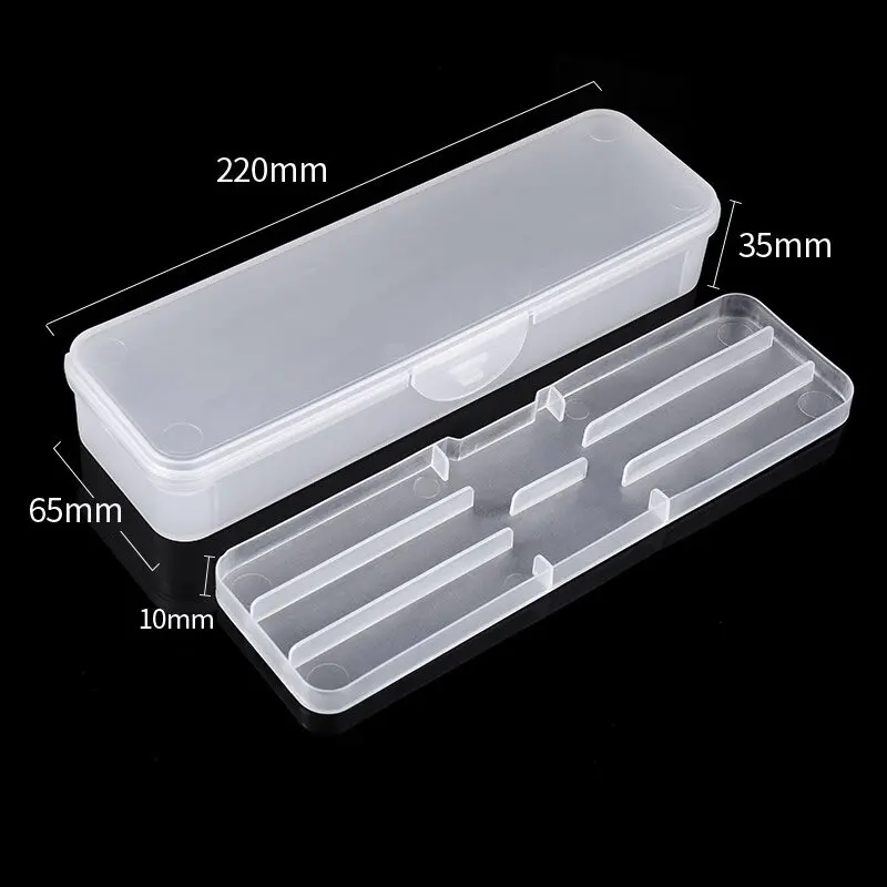 1Pc 長方形二層ネイルアートツール空の収納ボックスピンセットバリカンネイルブラシファイルポータブルプラスチック容器 22 センチメートル