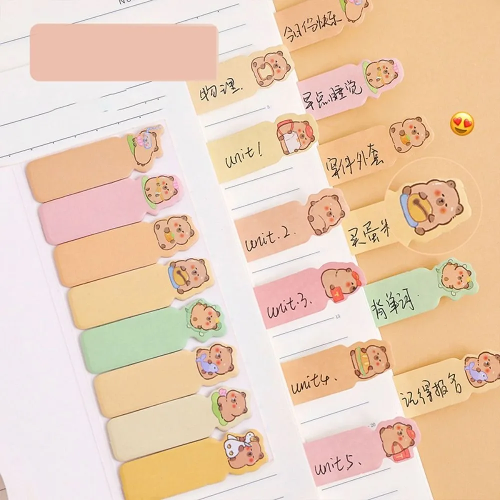 Cute Cartoon Capybara Index Sticky Calendar Marking Labels Book Annotations Capybara Note Tabs School Supplies Self Adhesive