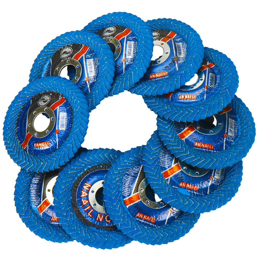 Disques à lamelles 100/115/125mm meules de ponçage abrasif 60 disques de ponçage en oxyde de céramique de grain pour le polissage de meuleuse d'angle