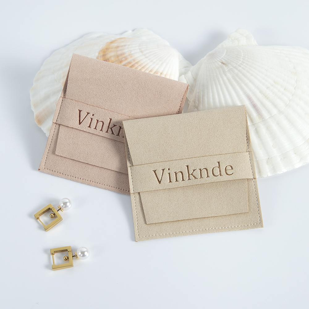 100pcs Custom Logo Name Size Microfiber Gift Bags 8X8cm Jewelry Organizer Earrings Pouch Wedding Favor Candy Bag Small Business