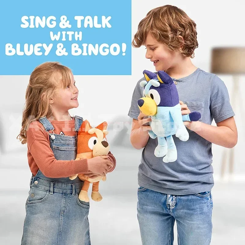 อะนิเมะ Bluey Talking Plush ครอบครัวสุนัขบิงโกเพลงรูปของเล่นตุ๊กตา Kawaii ตุ๊กตาสัตว์ของเล่นเด็กวันหยุดของขวัญ