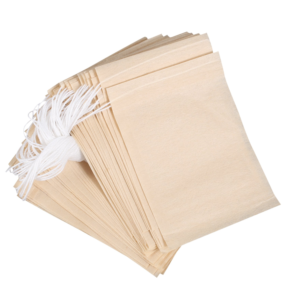 Paquete de 600 bolsas de filtro de té, bolsa de té de papel desechable con cordón para té de hojas sueltas, café (color natural, 2,75 x 1,97 pulgadas)