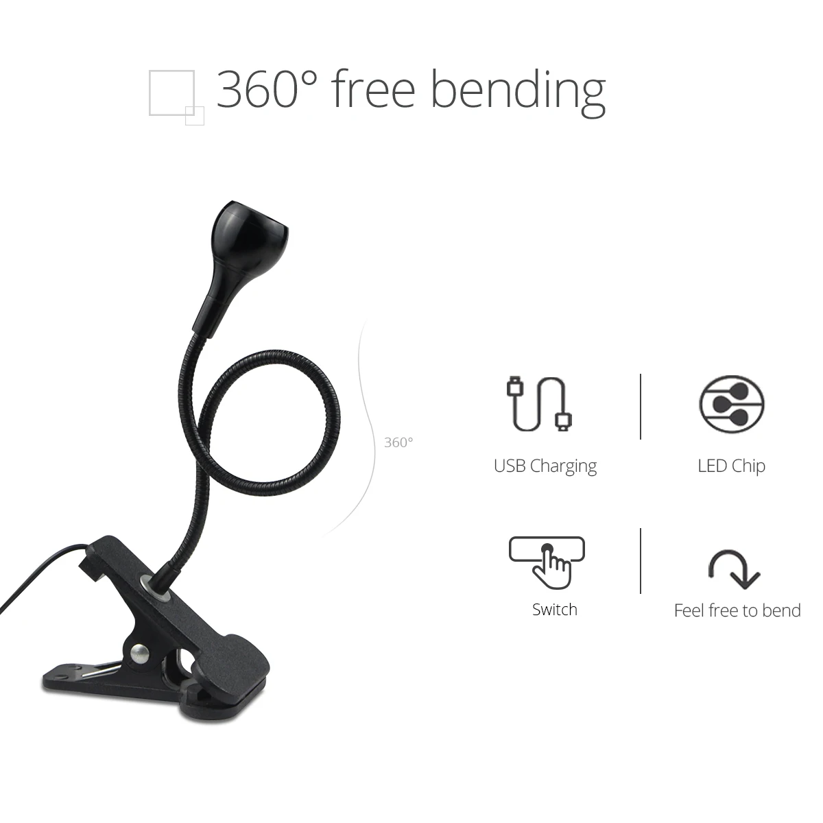 Lampe de lecture lampe de Table Flexible lampe d'alimentation USB avec Clip de support lampes de lecture d'étude Table de chevet chambre décor lampe de nuit