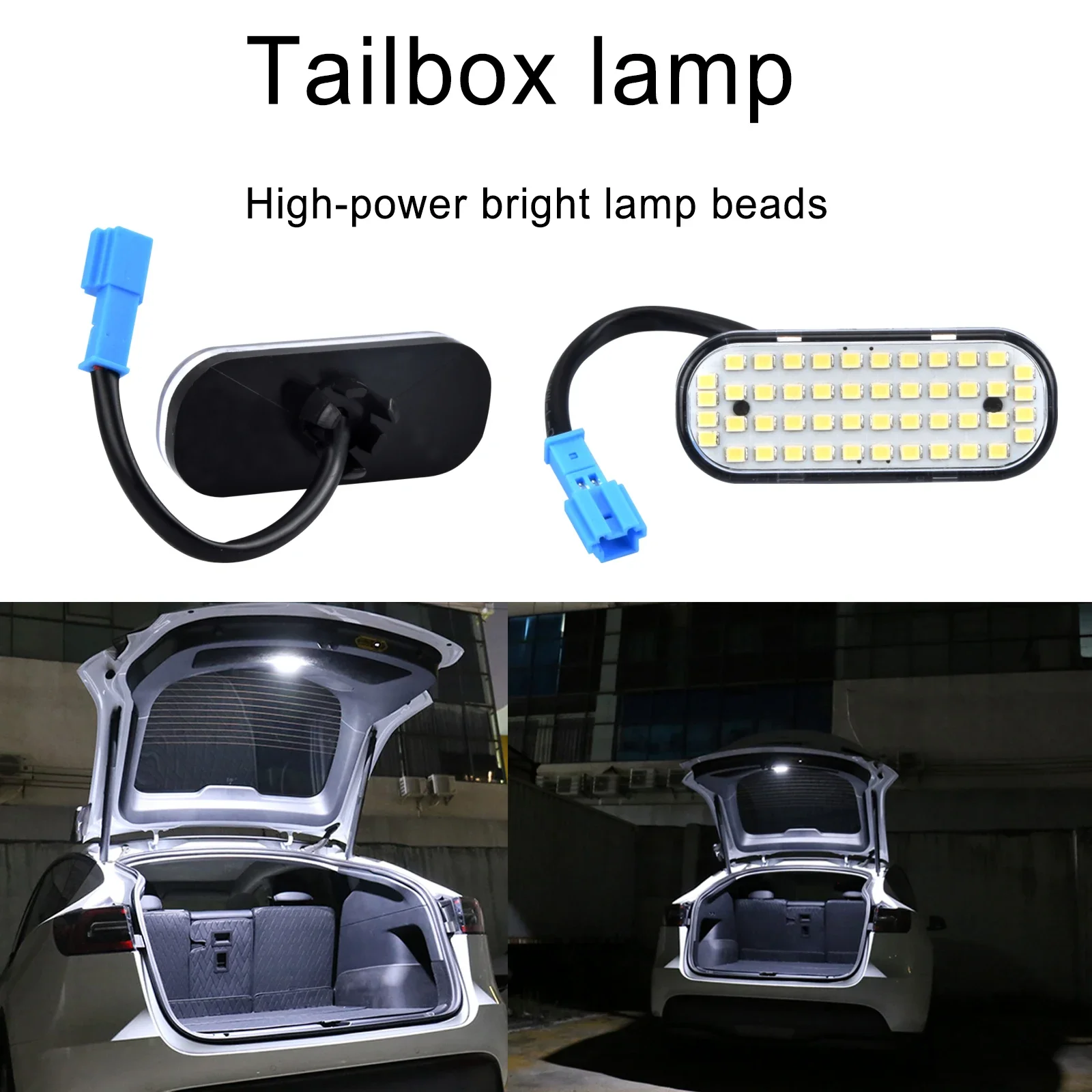 Luces de maletero para Tesla Model Y 48 LED, equipaje Interior, conector Original, lámpara de iluminación trasera, accesorios de repuesto 2023