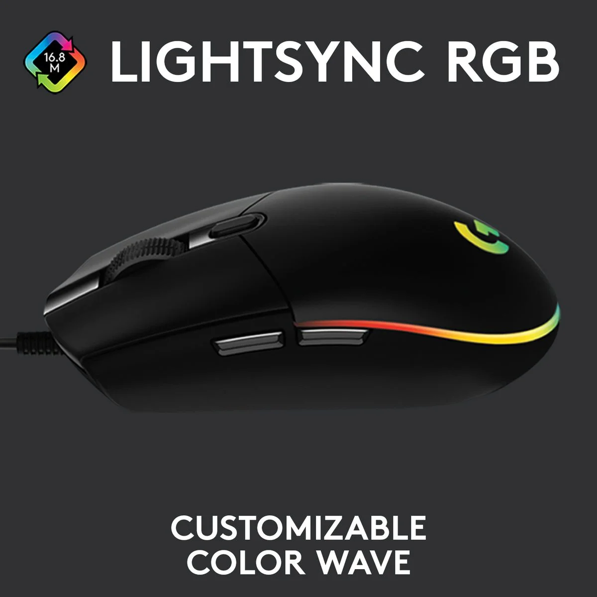 Mouse da gioco cablato Logitech G102 8000 DPI RGB retroilluminato ergonomico e mouse wireless Logitech G304 LIGHTSPEED 12000 DPI