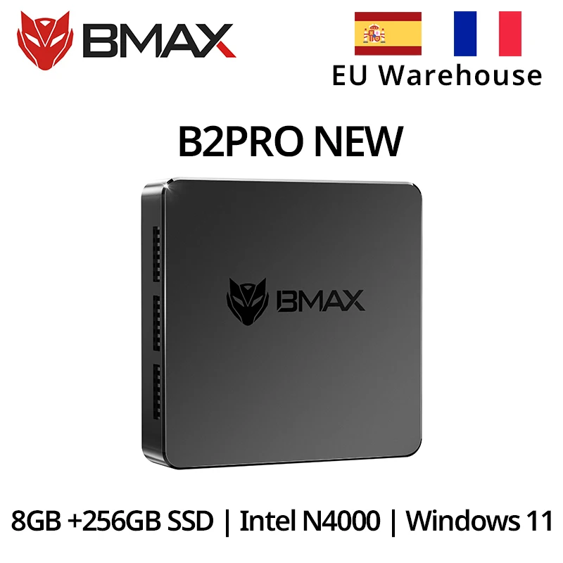 BMAX B2 Pro Mini Pc Komputer Windows 11 PRO Wszystko w jednym HDMI Intel N4000 8 GB RAM 256 GB SSD Intel UHD Graphics 600 HDMI USB