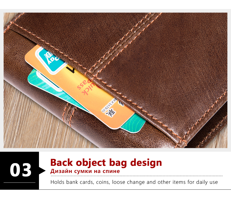 WESTAL Genuine Leather Wallet with Coin Purse RFID Wallet for Men Cardholder Money Bags