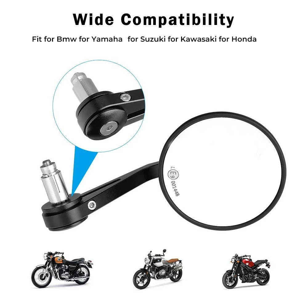 Espejo retrovisor Universal para motocicleta, espejos retrovisores de aluminio CNC de 7/8 "22mm para KAWASAKI NINJA 400 Z650 Z750 Z800 Z900 MT09 07