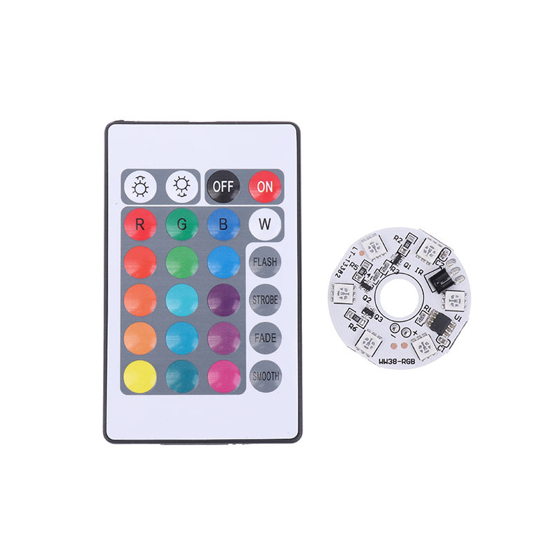 Panneau lumineux LED rond couleur RGB, Source de lumière basse tension DC 5V, interrupteur, télécommande pour Base d'ornement, bricolage