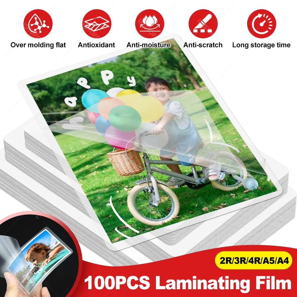 100 folhas de filme de laminação a4/a5/a6/2r/3r/4r 80mic malotes de canto redondo transparente compatíveis com todas as máquinas laminadoras térmicas