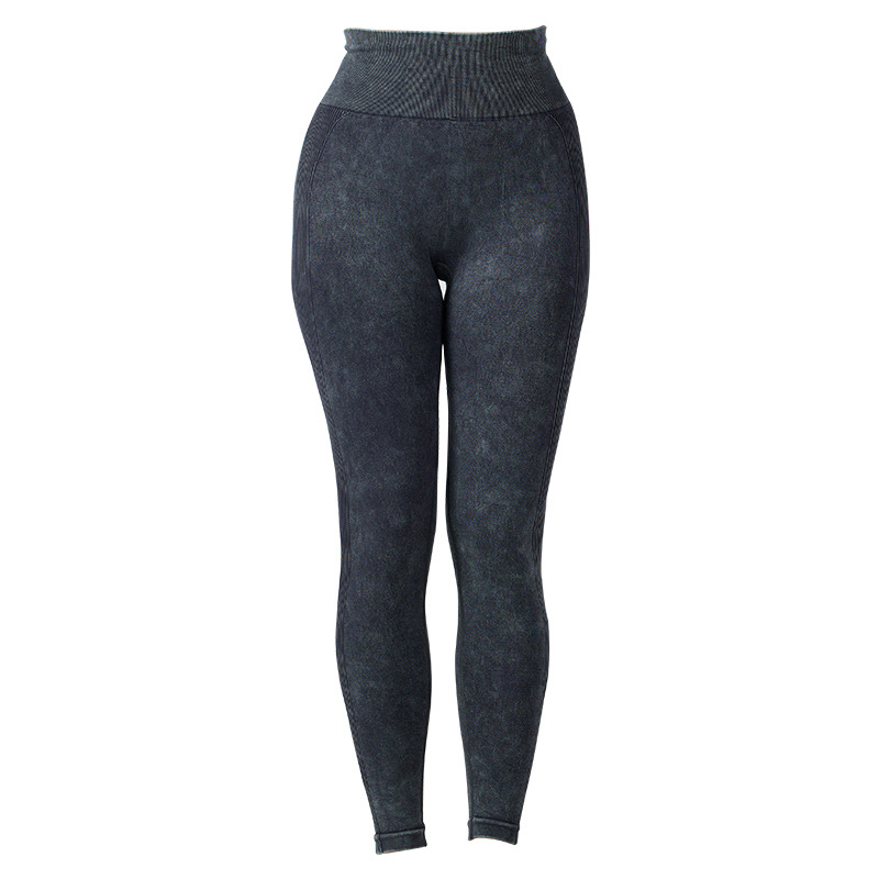 Pantalones de Yoga esmerilados de cintura alta, ropa externa, pantalones de entrenamiento de levantamiento de cadera, mallas ajustadas de secado rápido y planchado