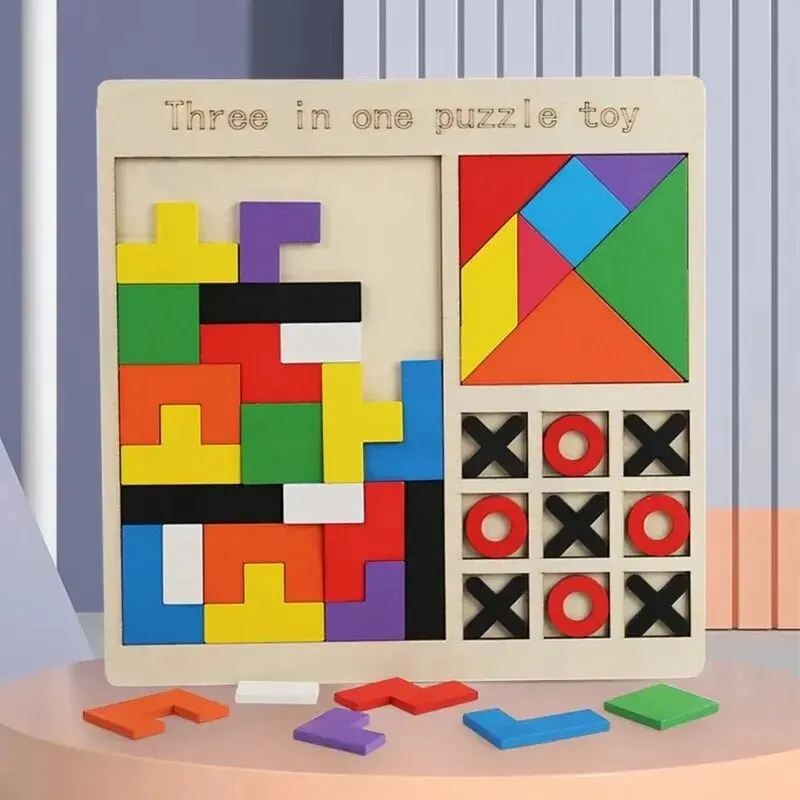 3 em 1 quebra-cabeças de madeira cor classificação cognitiva cálculo matemático inteligência quebra-cabeça placa para crianças