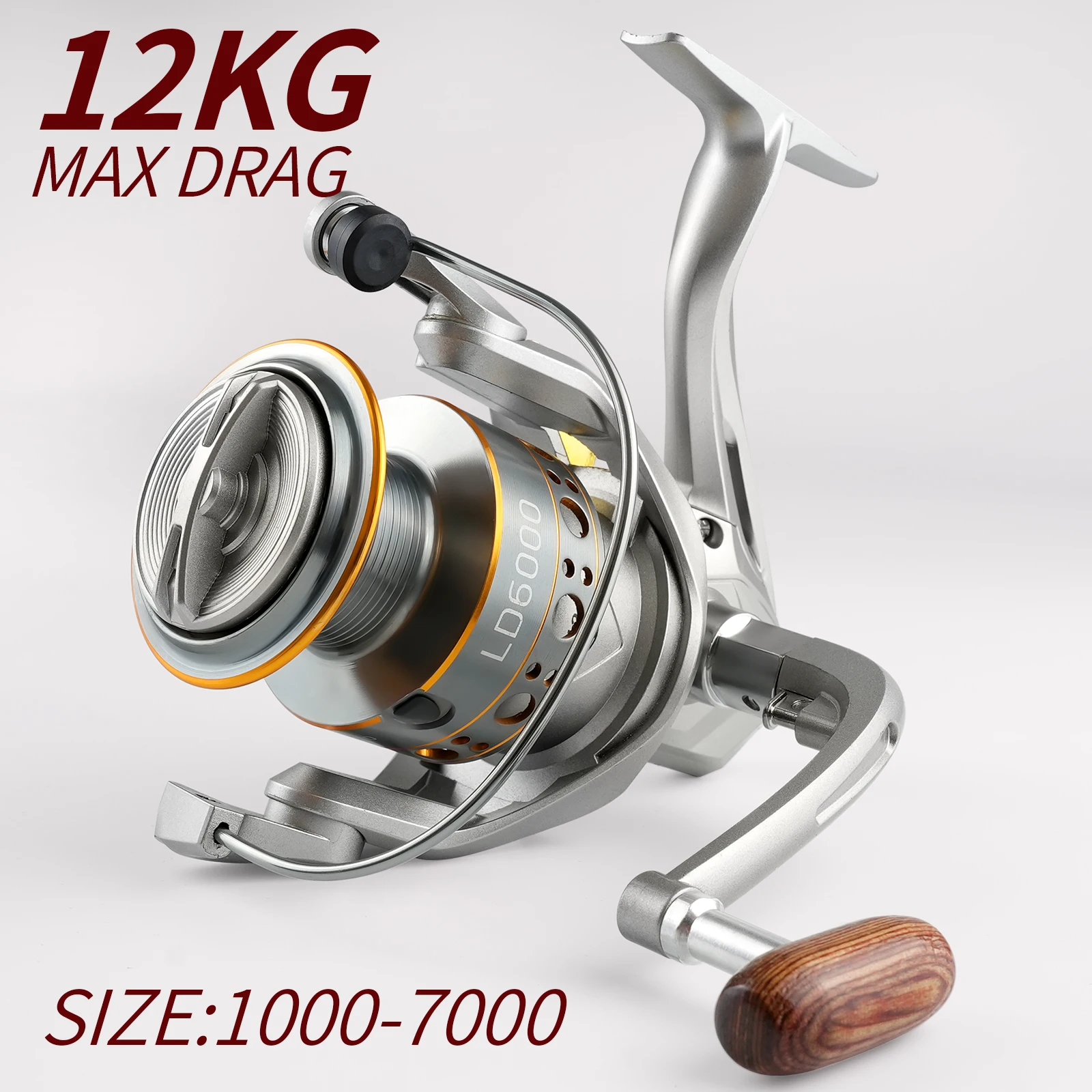 Rooblinos LD Mulinelli da pesca Spinning per acqua salata Bobina di metallo d'acqua dolce Attrezzatura da pesca alla carpa intercambiabile sinistra/destra