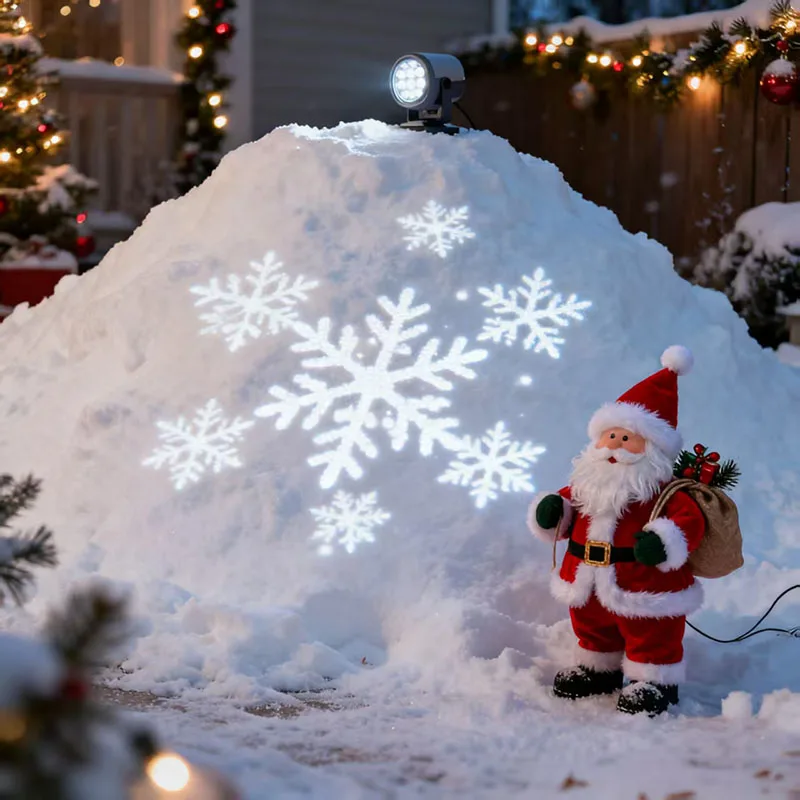 Snowflake Christmas Laser Projector Light with16 patterns Waterproof Rotating Christmas LED Stage Lights Christmas Decoration