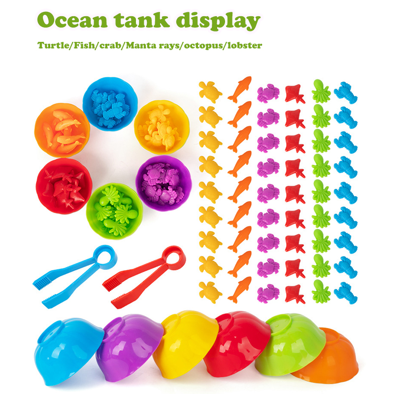 Série animale pour enfants, éducation précoce, jouets de comptage d'éveil, outils pédagogiques, jouets de classification cognitive familiale