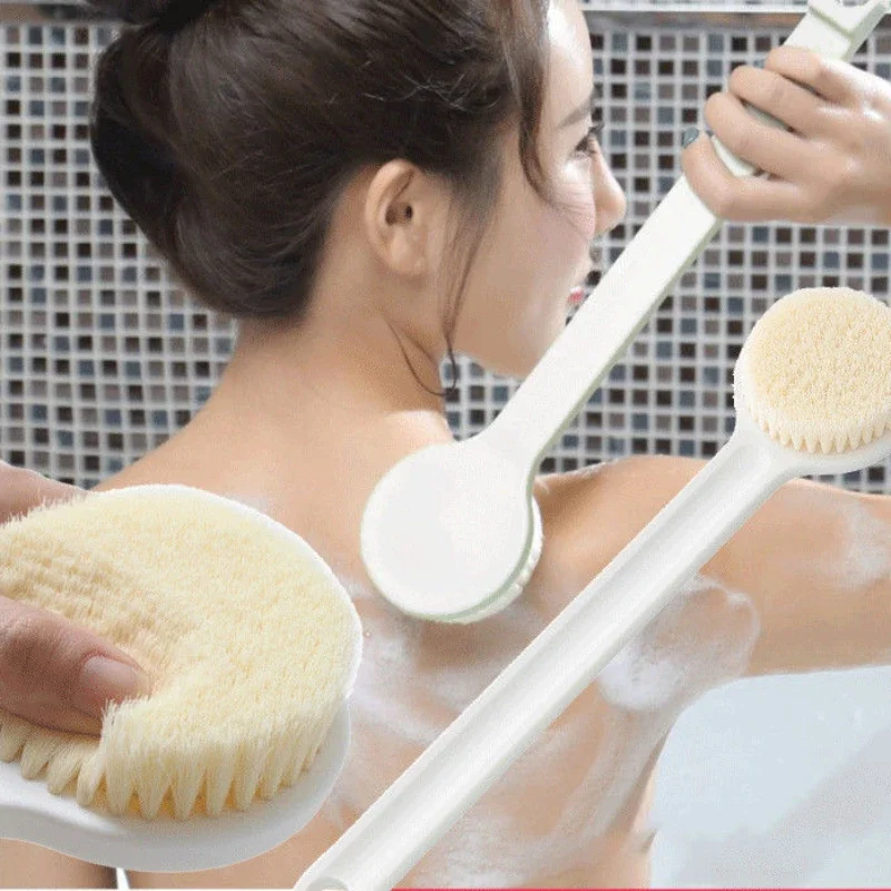 Neue einfache pp lange Griff weiche Nylon Bade bürste einfach bequem sauber Rücken Körper Peeling Massage bürste Bad zubehör