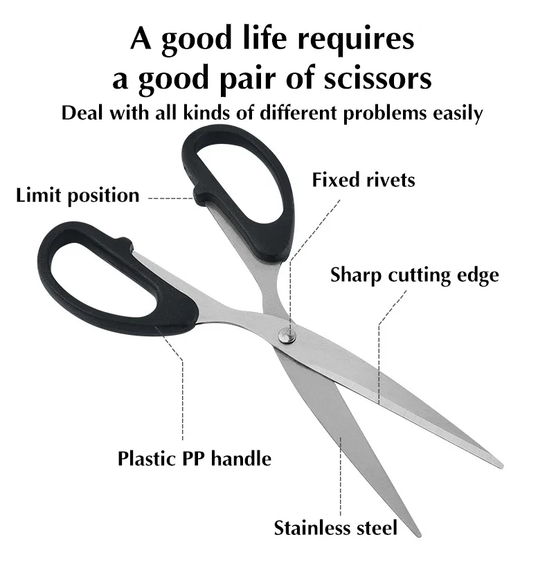 7.9" Scissors, Stainless Steel Blades, Soft Grip Handle, Suitable for Households,Offices and Schools, All Purpose