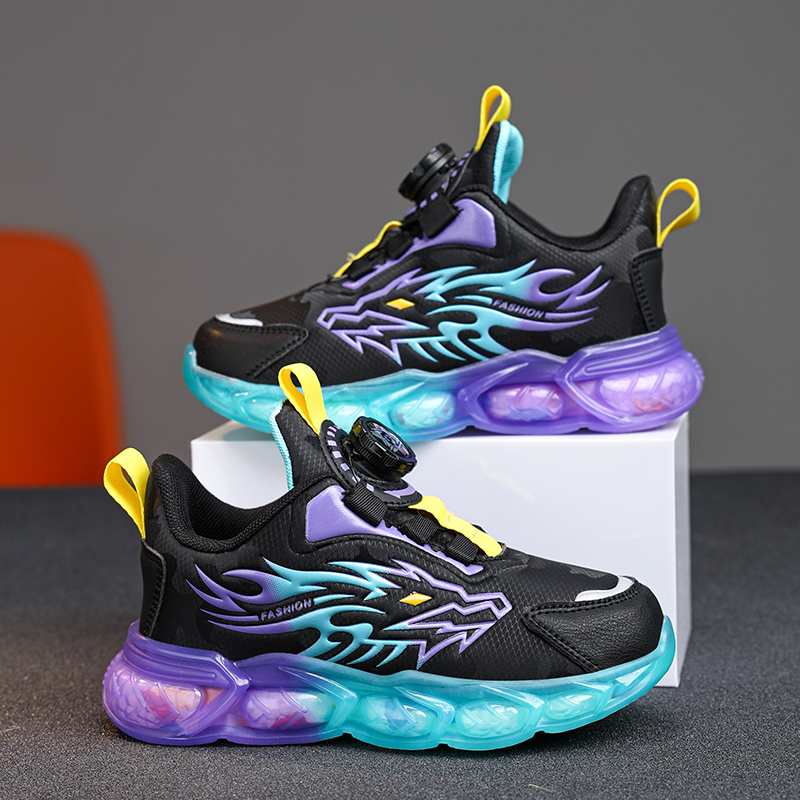 Mode Kinderschuhe Jungen Sneaker Drachen Print Kinder Sport Tennis Plattform Chunky Spring Outdoor Boy Schuhe Sneaker