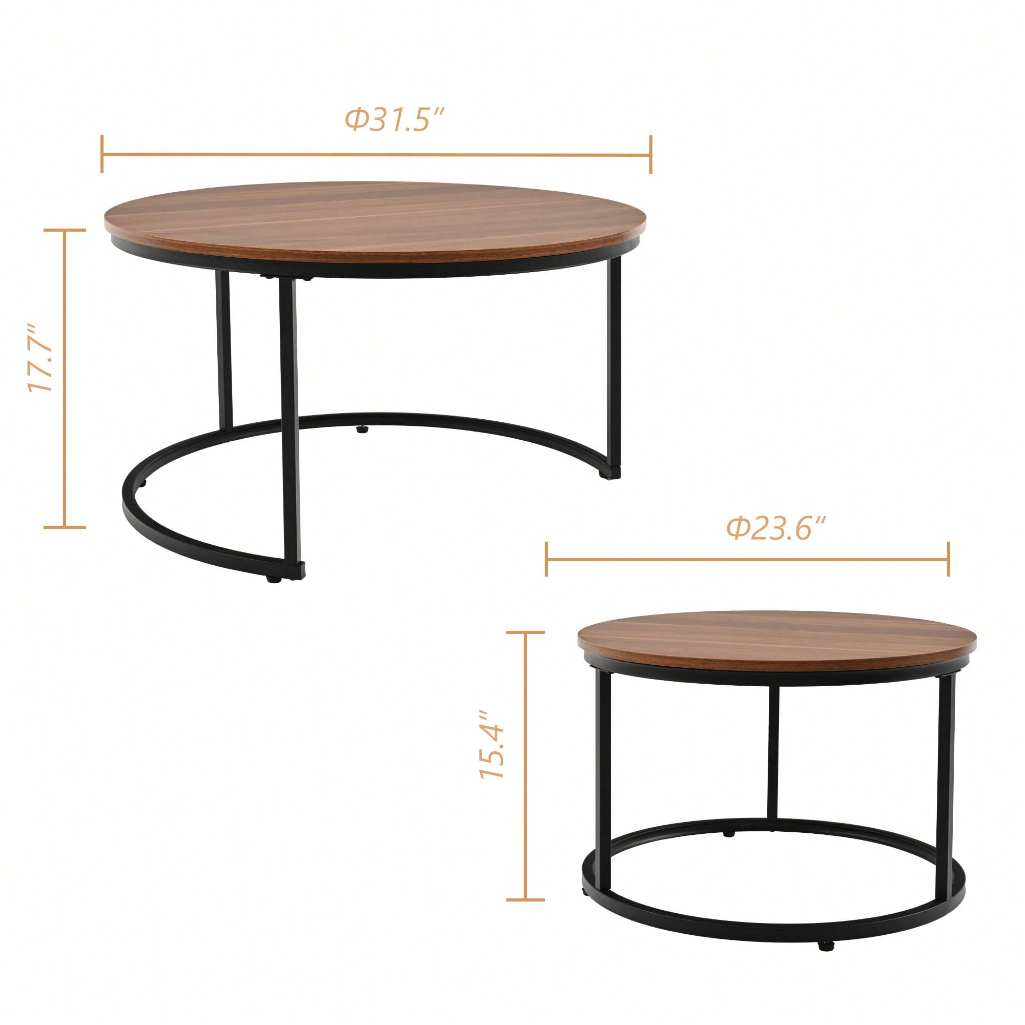 EGOONM 2Pcs Nordic Coffee Table 2 in 1 Round Combination Office Tea table Modern Minimalist Home Sofa Ins Side Table Living Room