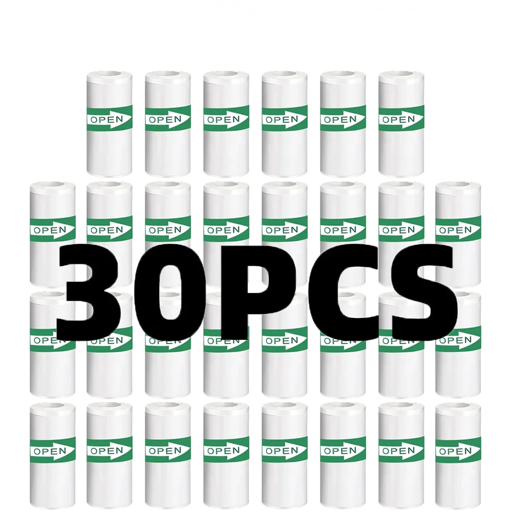 30 rollen 57 * 25 mm thermisch papier witte sticker camera instant print kindercamera printpapier vervangende accessoires onderdelen